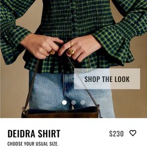 Sezane Green and Blue Plaid Blouse